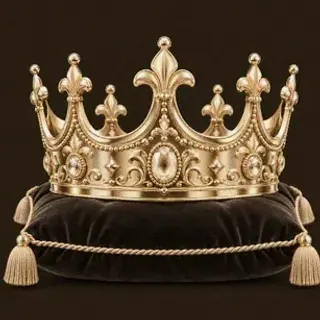 Gold crown on cushion — 22King