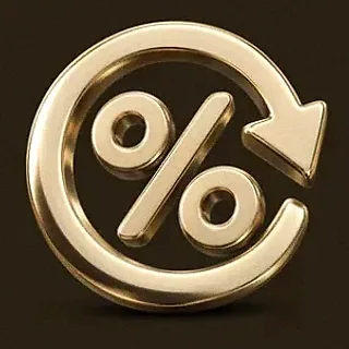 Gold percent symbol — 22King